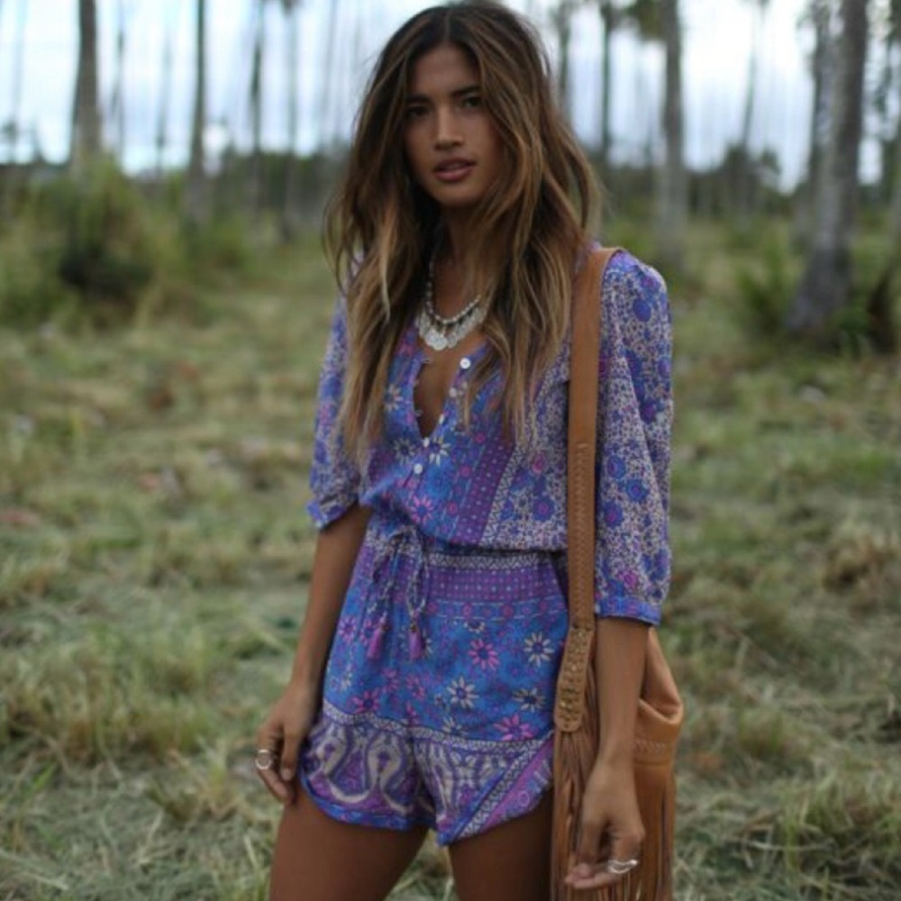 Spell Vibrant Purple and Blue Romper